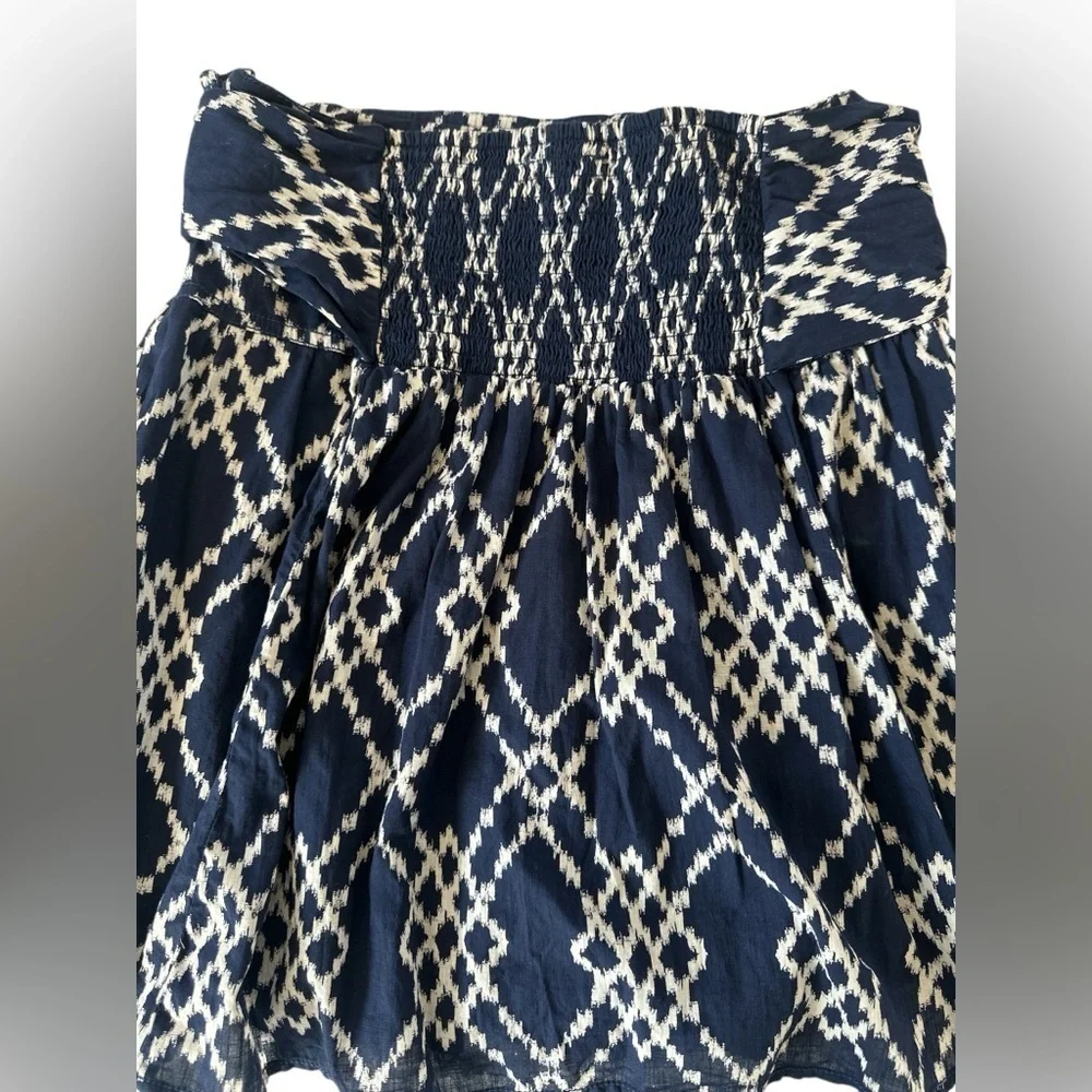 Anthropologie Navy Blue Rimbaud Tie-Waist Cotton Mini Skirt - Picture 9 of 11